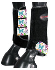 HILASON L M S Horse Rear Hind Leg Sport Boots Printed Hind Rear Leg Boots