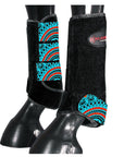 HILASON L M S Horse Rear Hind Leg Sport Boots Printed Hind Rear Leg Boots