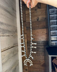 Squash Blossom–Style Necklace – Sterling Silver – 10mm Beads – 30"