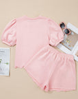 Nova Puff Sleeve Pearl Embellished Scallop Set
