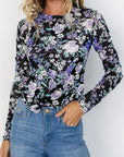 Floral Mesh Long Sleeve Top