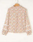 Melanie Lace Floral Puff Sleeve Top