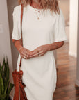 Solid Crewneck T-Shirt Dress