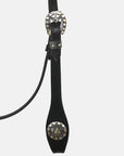 Hilason Western Horse Genuine Leather Headstall Bridle Engraved GS Concho Black