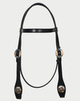 Hilason Western Horse Genuine Leather Headstall Bridle Engraved GS Concho Black
