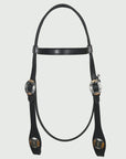 Hilason Western Horse Genuine Leather Headstall Bridle Engraved GS Concho Black