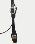 Hilason Western Horse Genuine Leather Headstall Bridle Engraved GS Concho Black