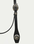 Hilason Western Horse Genuine Leather Headstall Bridle Engraved GS Concho Black