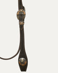 Hilason Western Horse Genuine Leather Headstall Bridle Engraved GS Concho Brown