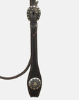 Hilason Western Horse Genuine Leather Headstall Bridle Engraved GS Concho Brown