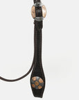 Hilason Western Horse Genuine Leather Headstall Bridle Engraved GS Concho Brown