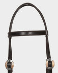 Hilason Western Horse Genuine Leather Headstall Bridle Engraved GS Concho Brown