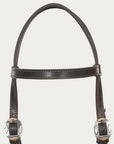 Hilason Western Horse Genuine Leather Headstall Bridle Engraved GS Concho Brown