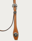 Hilason Western Horse Genuine Leather Headstall Bridle Engraved GS Concho Chestnut