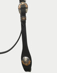 Hilason Western Horse Genuine Leather Headstall Bridle Engraved GS Concho Black