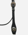 Hilason Western Horse Genuine Leather Headstall Bridle Engraved GS Concho Black