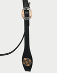 Hilason Western Horse Genuine Leather Headstall Bridle Engraved GS Concho Black