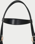 Hilason Western Horse Genuine Leather Headstall Bridle Engraved GS Concho Black