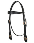 Hilason Western Horse Genuine Leather Headstall Bridle Engraved GS Concho Black