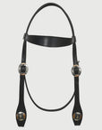 Hilason Western Horse Genuine Leather Headstall Bridle Engraved GS Concho Black