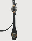 Hilason Western Horse Genuine Leather Headstall Bridle Engraved GS Concho Black