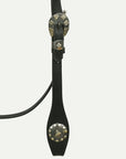 Hilason Western Horse Genuine Leather Headstall Bridle Engraved GS Concho Black