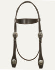 Hilason Western Horse Genuine Leather Headstall Bridle Engraved GS Concho Brown