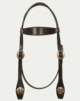 Hilason Western Horse Genuine Leather Headstall Bridle Engraved GS Concho Brown