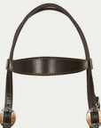 Hilason Western Horse Genuine Leather Headstall Bridle Engraved GS Concho Brown