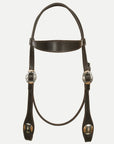 Hilason Western Horse Genuine Leather Headstall Bridle Engraved GS Concho Brown