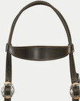 Hilason Western Horse Genuine Leather Headstall Bridle Engraved GS Concho Brown