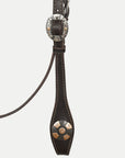 Hilason Western Horse Genuine Leather Headstall Bridle Engraved GS Concho Brown