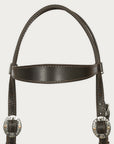 Hilason Western Horse Genuine Leather Headstall Bridle Engraved GS Concho Brown