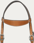 Hilason Western Horse Genuine Leather Headstall Bridle Engraved GS Concho Chestnut