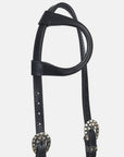 Hilason Horse Genuine Leather One Ear Headstall Bridle GS Concho Black