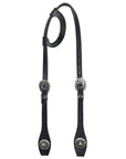 Hilason Horse Genuine Leather One Ear Headstall Bridle GS Concho Black