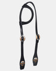 Hilason Horse Genuine Leather One Ear Headstall Bridle GS Concho Black