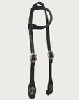 Hilason Horse Genuine Leather One Ear Headstall Bridle GS Concho Black