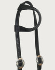 Hilason Horse Genuine Leather One Ear Headstall Bridle GS Concho Black