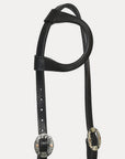 Hilason Horse Genuine Leather One Ear Headstall Bridle GS Concho Black