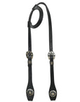 Hilason Horse Genuine Leather One Ear Headstall Bridle GS Concho Black