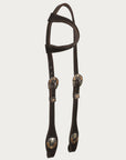 Hilason Western Horse Genuine Leather One Ear Headstall Bridle Engraved GS Concho Brown