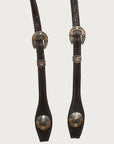 Hilason Western Horse Genuine Leather One Ear Headstall Bridle Engraved GS Concho Brown