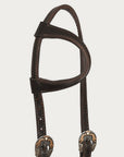Hilason Western Horse Genuine Leather One Ear Headstall Bridle Engraved GS Concho Brown