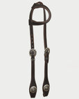 Hilason Western Horse Genuine Leather One Ear Headstall Bridle Engraved GS Concho Brown