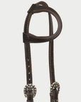 Hilason Western Horse Genuine Leather One Ear Headstall Bridle Engraved GS Concho Brown