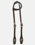 Hilason Western Horse Genuine Leather One Ear Headstall Bridle Engraved GS Concho Brown