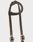 Hilason Western Horse Genuine Leather One Ear Headstall Bridle Engraved GS Concho Brown