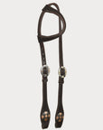Hilason Western Horse Genuine Leather One Ear Headstall Bridle Engraved GS Concho Brown
