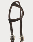 Hilason Western Horse Genuine Leather One Ear Headstall Bridle Engraved GS Concho Brown